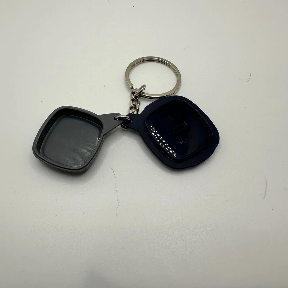 Tupperware Miniature Container Keychain Navy Blue Tiny Collectible Accessory